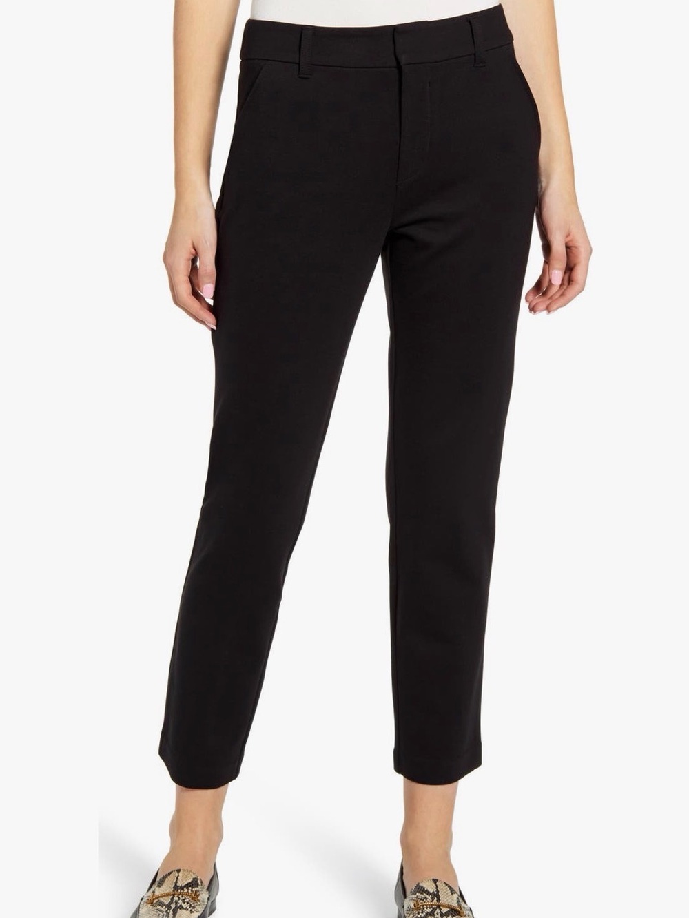 Wit & Wisdom Black Cropped Straight-Leg Dress Pants 14